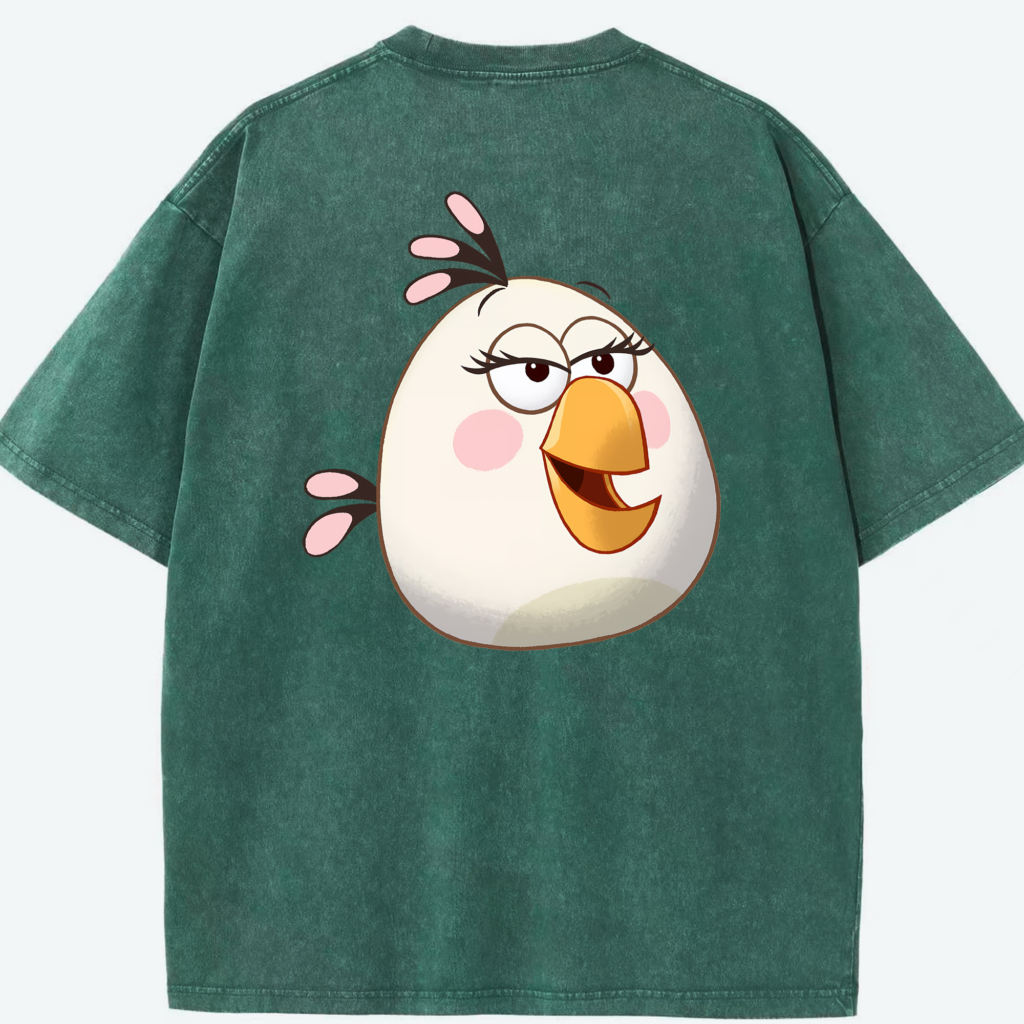 （画像用） Angry Birds アングリーバード 綿100% ヴィンテージ風 半袖Tシャツ（背面プリント）